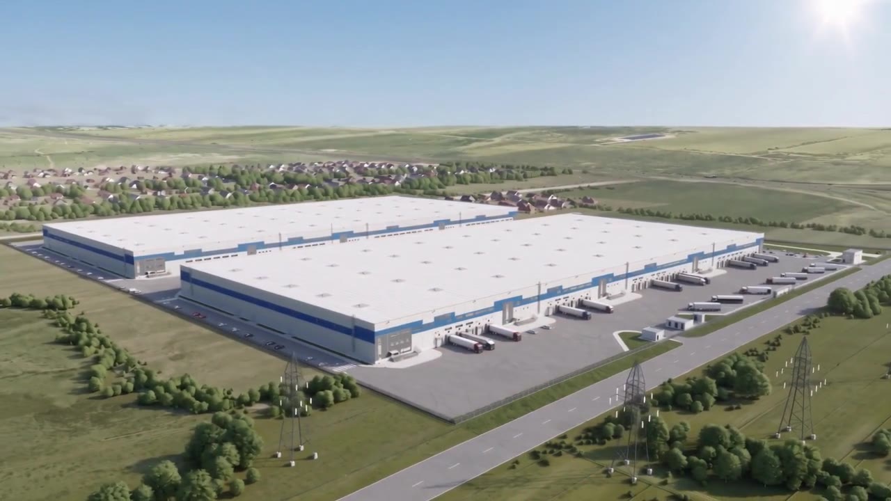 Griffin Logopark Almaty — aerial of the warehouse complex
